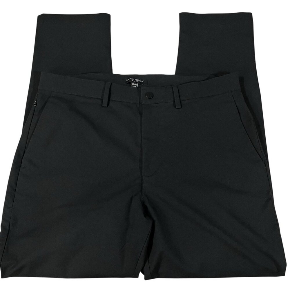 Banana Republic Tech Golf Slim fit Pants Men's 33(34) X 30(29) Black